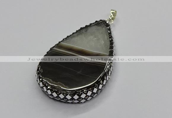 CGP3045 30*45mm - 35*60mm flat teardrop druzy agate pendants