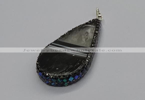 CGP3047 30*45mm - 35*60mm flat teardrop druzy agate pendants