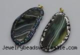 CGP3068 40*65mm - 40*70mm freeform line agate pendants