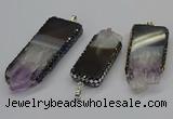 CGP3078 25*50mm - 30*65mm freeform druzy amethyst pendants