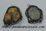 CGP3082 40*50mm - 45*55mm freeform druzy agate pendants