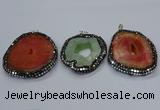 CGP3086 40*50mm - 50*65mm freeform druzy agate pendants