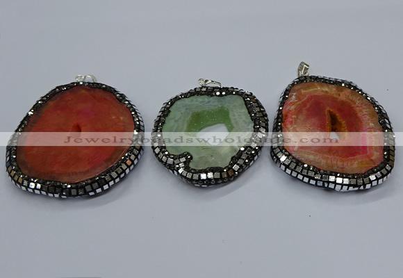 CGP3086 40*50mm - 50*65mm freeform druzy agate pendants