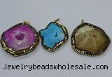 CGP3087 40*50mm - 50*65mm freeform druzy agate pendants