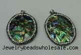 CGP309 35*45mm oval abalone shell pendants wholesale