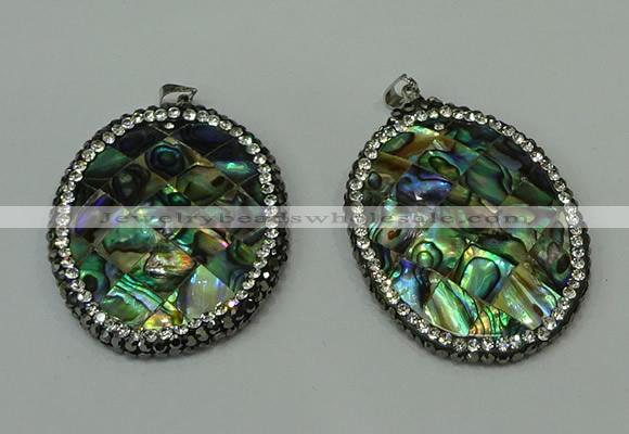 CGP309 35*45mm oval abalone shell pendants wholesale