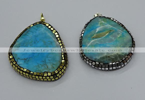 CGP3093 40*50mm - 50*65mm freeform agate gemstone pendants