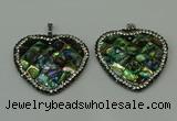 CGP310 40*40mm heart abalone shell pendants wholesale