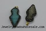 CGP3107 22*50mm arrowhead druzy agate pendants wholesale