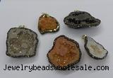 CGP3121 30*40mm - 40*50mm freeform druzy agate pendants