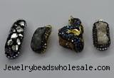 CGP3129 20*40mm - 25*45mm freeform druzy agate pendants