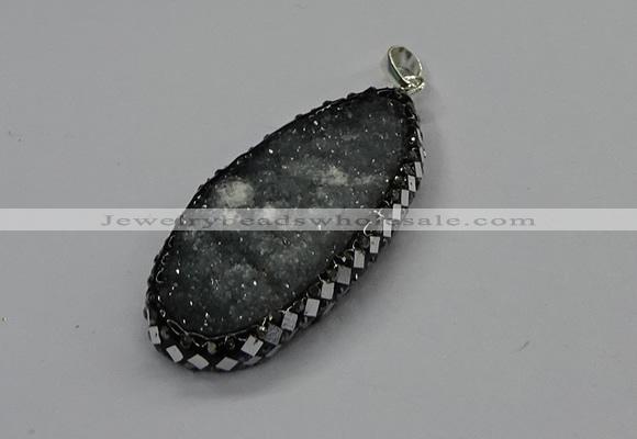 CGP3130 25*50mm - 25*55mm oval druzy agate pendants wholesale