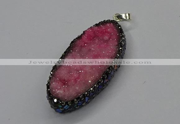 CGP3131 25*50mm - 25*55mm oval druzy agate pendants wholesale