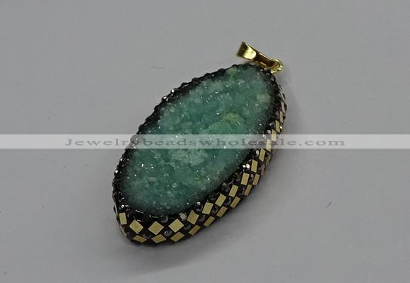 CGP3132 25*50mm - 25*55mm oval druzy agate pendants wholesale