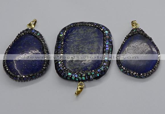 CGP3147 35*45mm - 45*60mm freeform lapis lazuli pendants