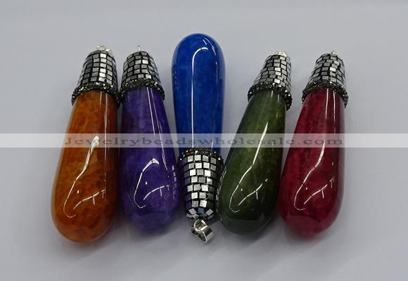 CGP3160 20*75mm - 20*80mm teardrop agate gemstone pendants