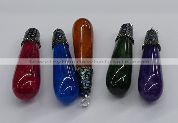 CGP3162 20*75mm - 20*80mm teardrop agate gemstone pendants