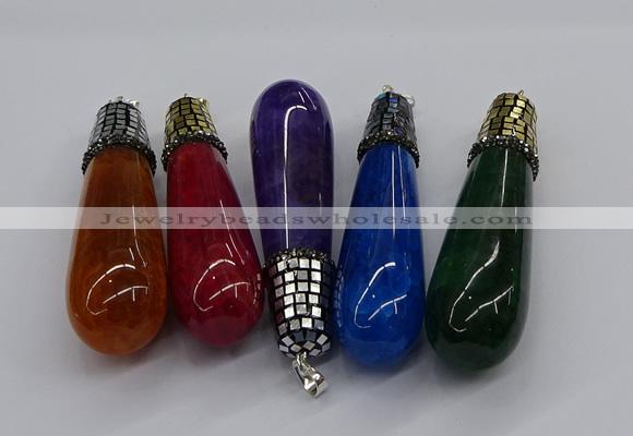 CGP3163 20*75mm - 20*80mm teardrop agate gemstone pendants