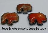 CGP3171 50*55mm elephant agate gemstone pendants wholesale