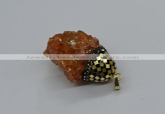 CGP3196 20*30mm - 25*40mm nuggets plated druzy quartz pendants