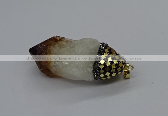 CGP3206 25*45mm - 28*50mm nuggets citrine gemstone pendants