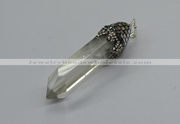 CGP3215 12*55mm - 15*45mm sticks white crystal pendants