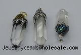 CGP3218 12*55mm - 15*45mm sticks white crystal pendants