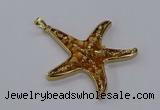 CGP3231 55*58mm starfish druzy agate pendants wholesale