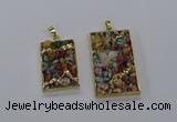 CGP3258 25*40mm - 30*50mm rectangle druzy agate pendants