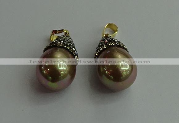 CGP326 15*25mm - 15*30mm teardrop pearl shell pendants wholesale