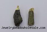 CGP3268 15*40mm - 20*55mm nuggets green kyanite pendants