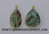 CGP3278 30*45mm - 35*50mm faceted teardrop ocean agate pendants