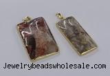 CGP3334 25*50mm - 35*55mm rectangle crazy lace agate pendants