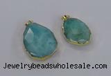 CGP3341 25*35mm - 30*40mm faceted freeform blue sponge quartz pendants