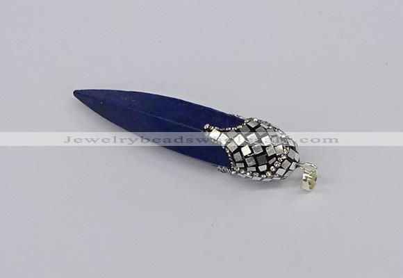 CGP3360 15*50mm - 16*65mm sticks lapis lazuli gemstone pendants