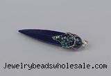 CGP3362 15*50mm - 16*65mm sticks lapis lazuli gemstone pendants