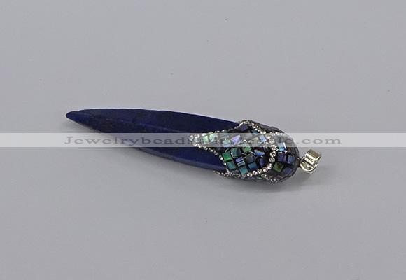 CGP3362 15*50mm - 16*65mm sticks lapis lazuli gemstone pendants