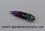 CGP3367 15*50mm - 16*65mm sticks amethyst gemstone pendants