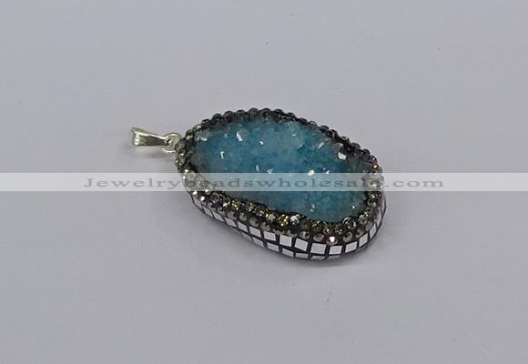 CGP3370 25*35mm - 30*40mm freeform druzy quartz pendants