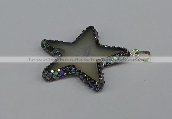 CGP3378 45*45mm star druzy agate pendants wholesale