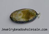 CGP3407 35*50mm faceted oval agate pendants wholesale