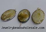 CGP3408 35*50mm faceted oval agate pendants wholesale