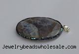 CGP3412 35*50mm faceted oval agate pendants wholesale