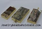 CGP3427 25*45mm - 30*55mm rectangle crazy lace agate pendants