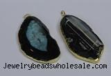 CGP3439 36*70mm - 40*80mm freeform druzy agate pendants wholesale