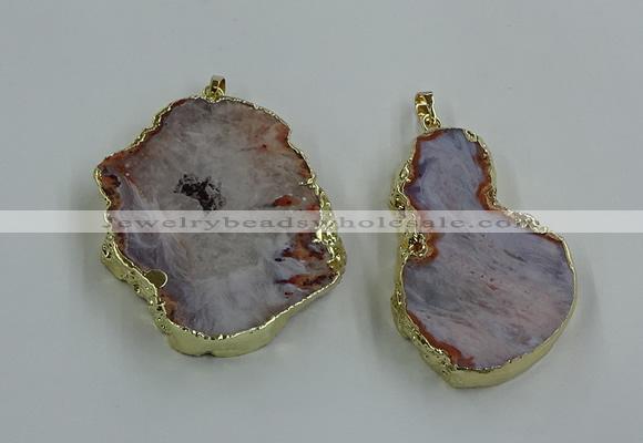 CGP3440 30*45mm - 45*55mm freeform south red agate pendants