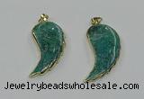 CGP3496 22*45mm - 25*50mm wing-shaped fossil coral pendants