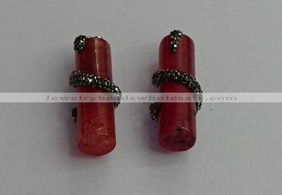 CGP350 12*40mm tube agate gemstone pendants wholesale