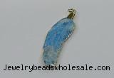 CGP3504 22*60mm - 25*65mm feather fossil coral pendants