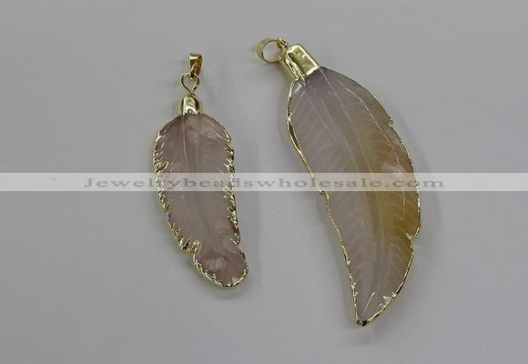 CGP3513 20*45mm - 25*65mm wing-shaped agate pendants